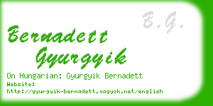 bernadett gyurgyik business card